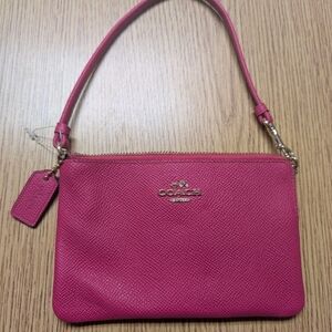 Coach Fuchsia Leather Wristlet